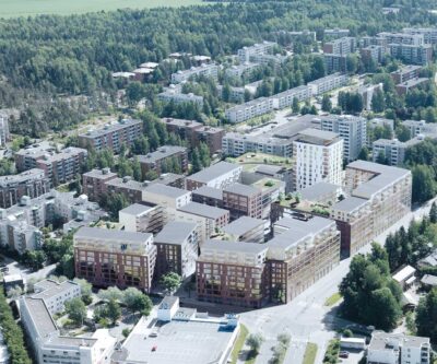 Havainneilmakuva Mellunpuiston korttelista.